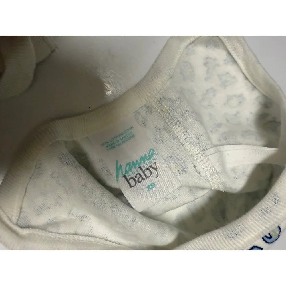 Vintage Hanna Andersson Baby Pilot Bonnet Organic Cotton Critter Print XS Sweden